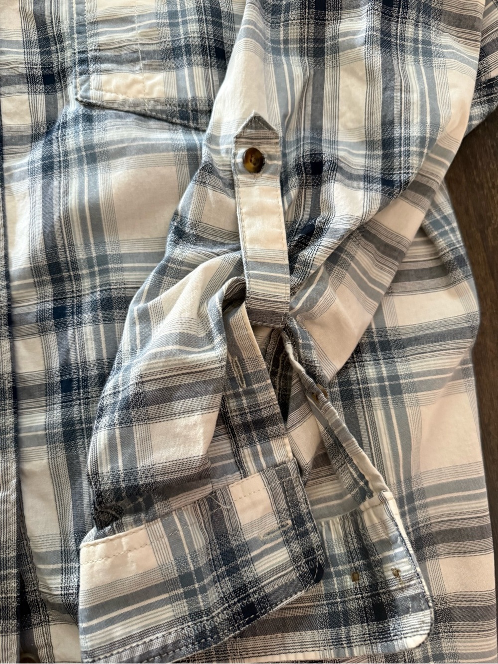 Carhartt White and Blue Plaid Button-Down Shirt XL - Picture 4 of 7